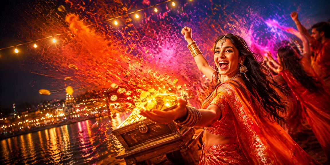 Players enjoying live casino with vibrant Holi festival theme